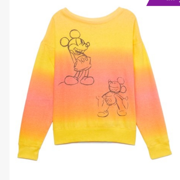 Mickey Mouse Orange Ombré Sweatshirt, Disney Mickey Ombre Tie Dye Sweatshirt - Picture 2 of 11